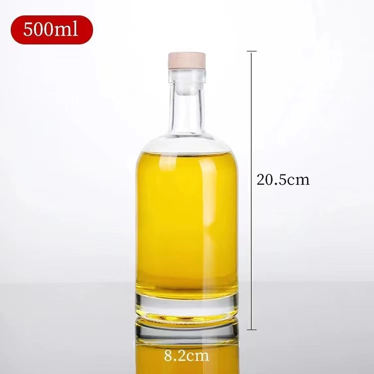 China Factory Price Empty Thick Bottom Vodka Brandy Whiskey Sherry Clear Glass Liquor Bottle