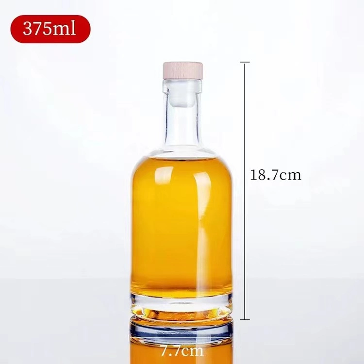 China Factory Price Empty Thick Bottom Vodka Brandy Whiskey Sherry Clear Glass Liquor Bottle