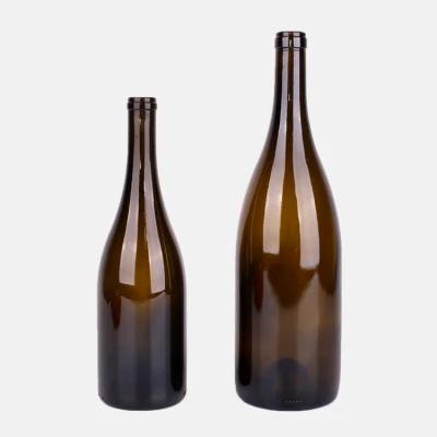 Leere 750 ml 1500 ml bernsteinfarbene Glasflasche für Champagner, Brandy, Wein und Likör