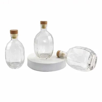 Großhandel 750 ml Glas Wein Likör Flasche Glas Brandy Gin Rum Tequila Wodka Spirituosen Flasche 100 ml Wodka Brandy Flasche mit Deckel