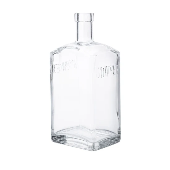 Glasschädelflasche aus Glas, Schnapsflasche aus Glas, runde Glasflaschen, 750 ml, Spirituosenflasche