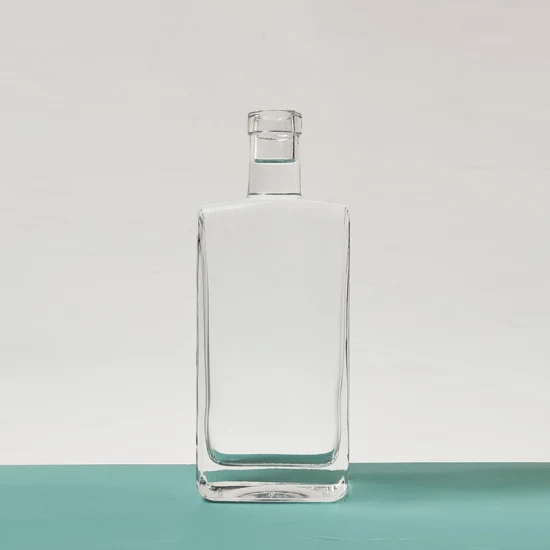 Quadratische rechteckige Glasflasche Großhandel 500 ml 700 ml antiker Whisky-Likör